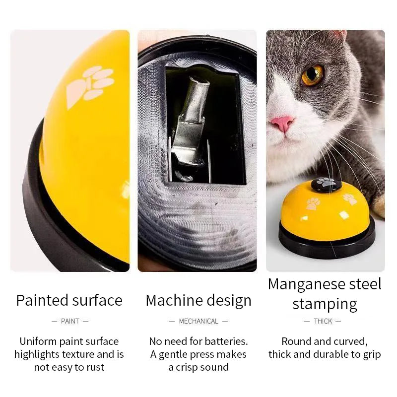 Pet Toys Bell for Dogs Cat Training Interactive Toy Called Dinner Small Bells Footprint Ring Trainer Feeding Reminder for Teddy