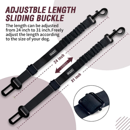 Dog Seat Belt,3 Piece Set Retractable Dog Car Adjustable Seatbelts for Vehicle Nylon Pet Safety Heavy Duty & Elastic & Durable Car Harness for Dogs