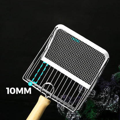 Cat Litter Shovel Stainless Steel Wooden Handle Easy to Rust Washable Kitten Litter Scoop Cats Toilet Cleaning Shovel Tool